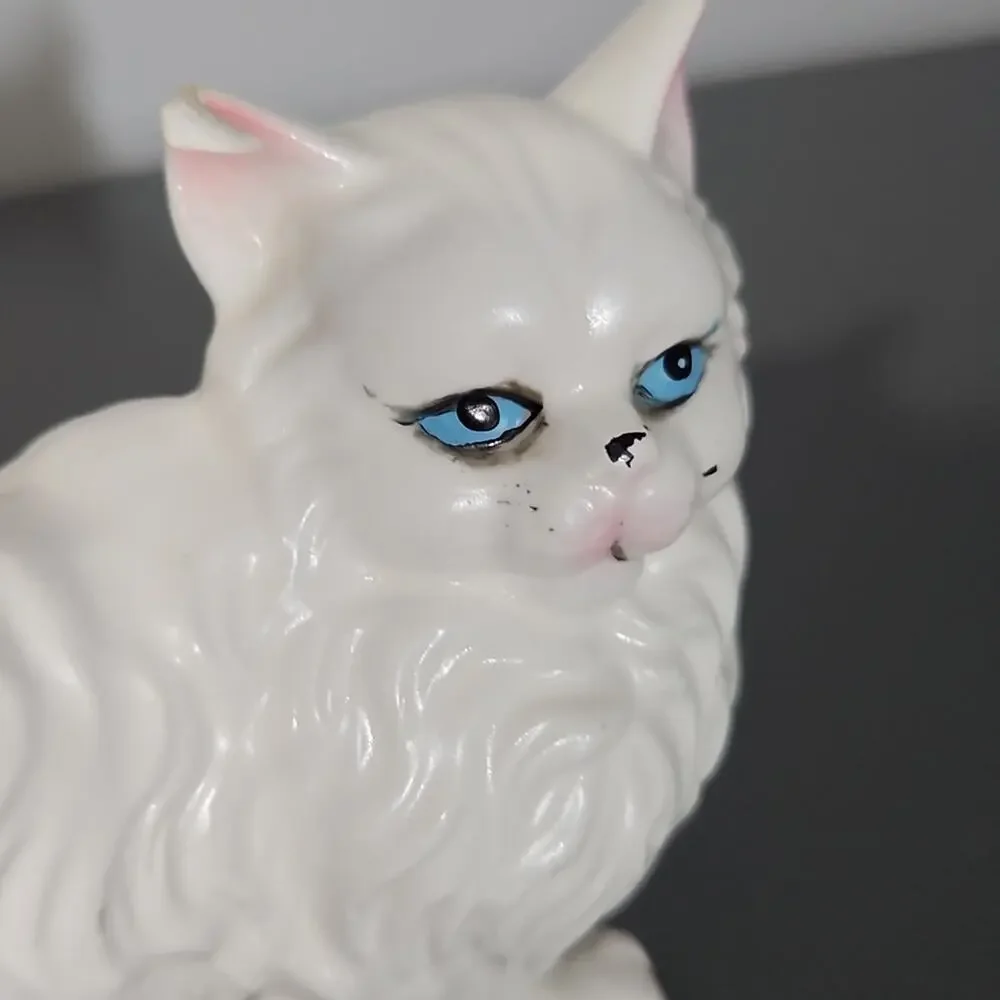 Vintage Betson's Hand Painted White Cat Figurine Made in Japan